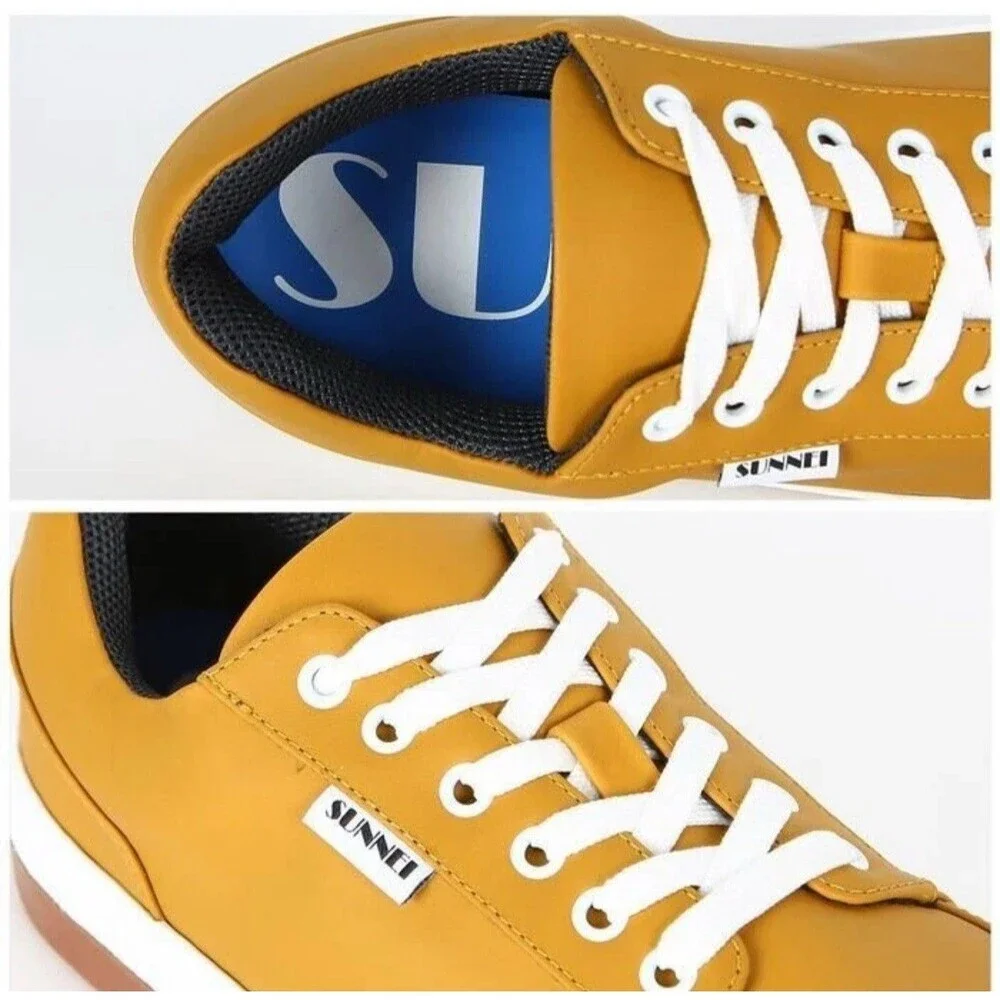 Sunnei NEW Shoes Sneakers Dreamy‎ Size 38 Platform Ocher Leather MADE IN ITALY